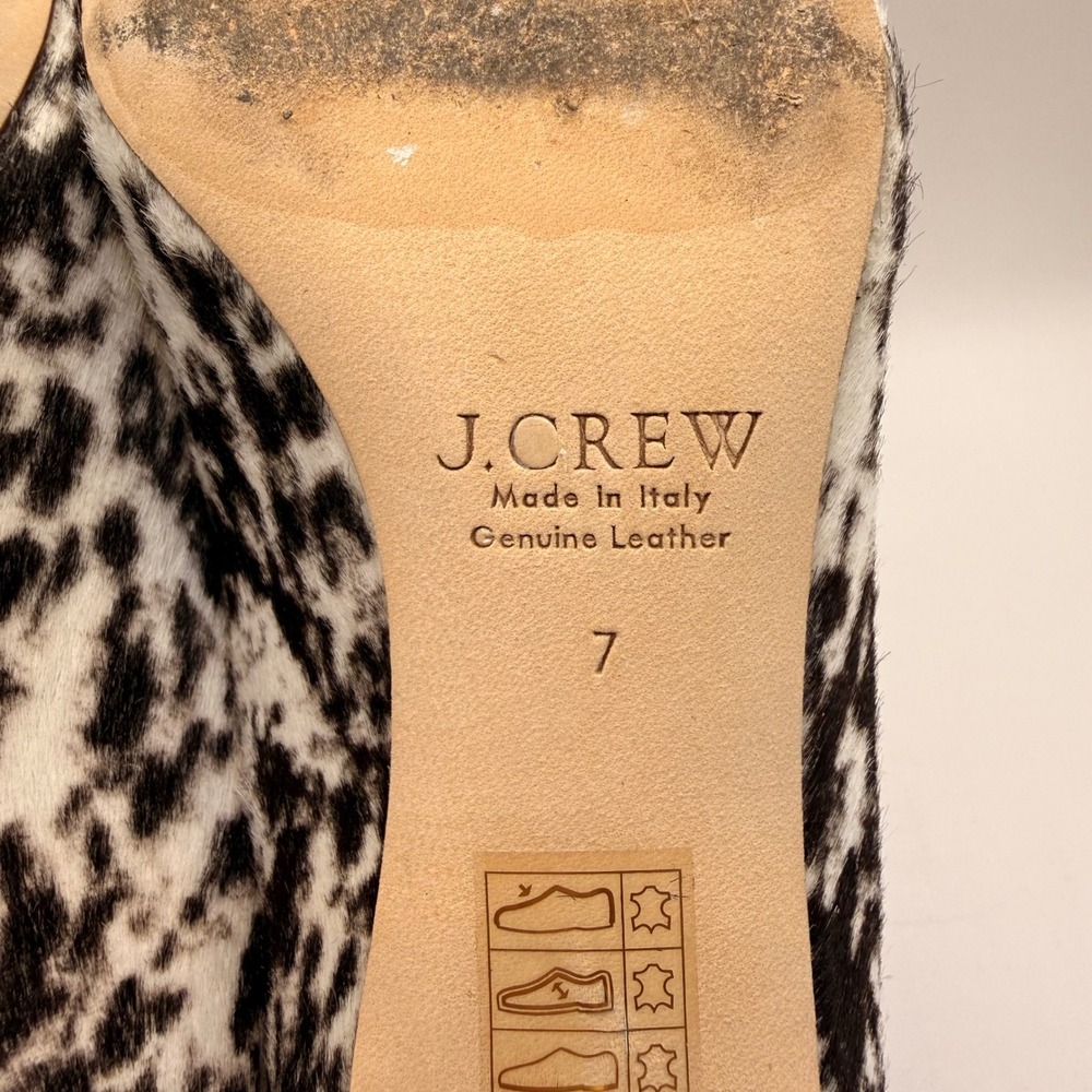 J.Crew Collection Made in Italy Calf Hair Animal Print Kitten Heel Pumps Size 7 - Picture 8 of 9